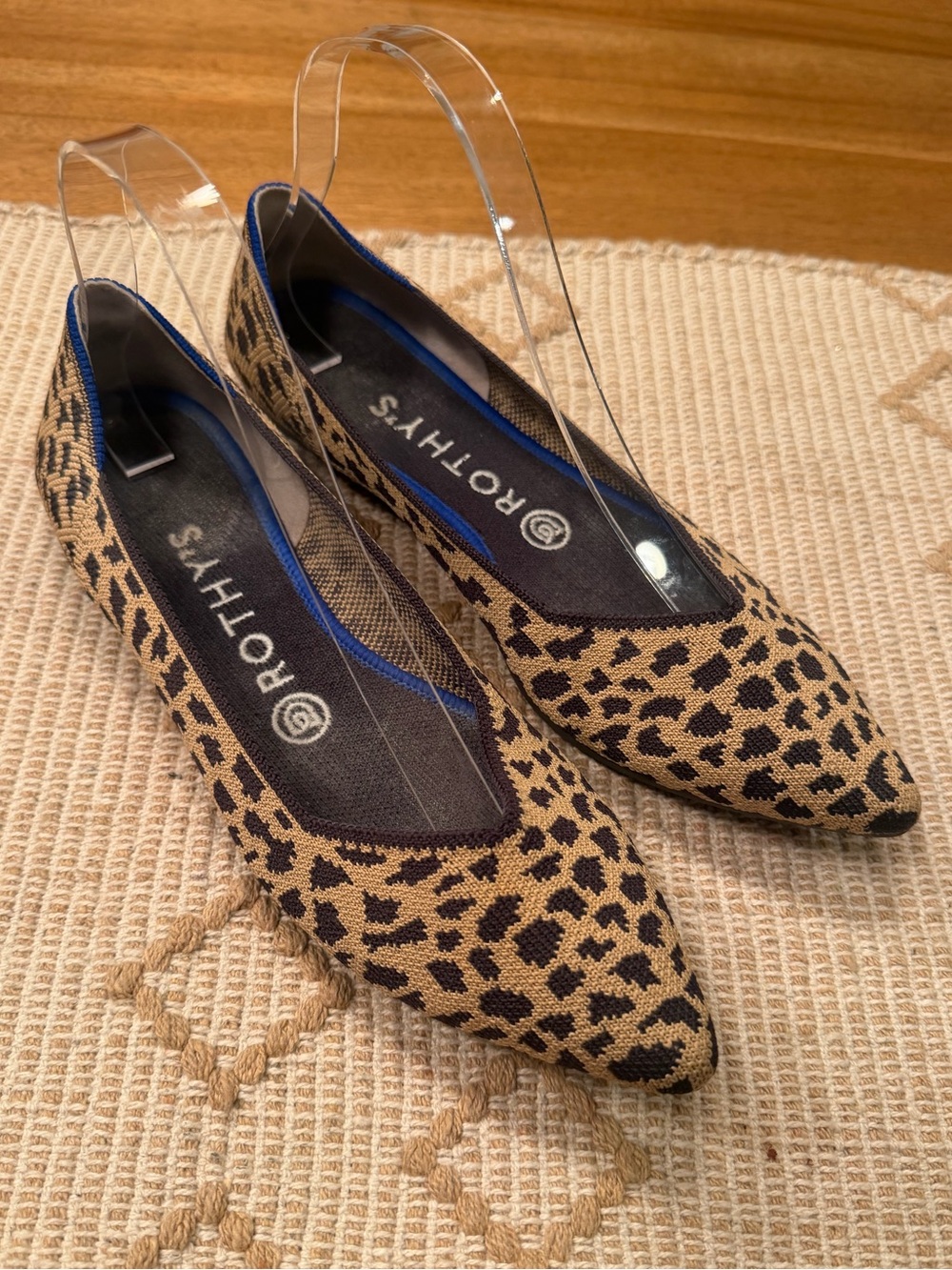 Rothy's The Point flats in a leopard print size 8